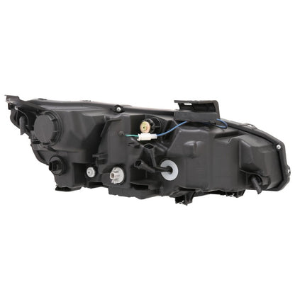 ANZO 16-17 Honda Civic Projector Headlights Plank Style Black w/Amber/Sequential Turn Signal 121527