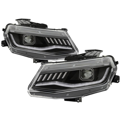 Spyder Chevy Camaro 16-18 (Do Not Fit Halogen) Projector Headlights Black PRO-YD-CCAM16HIDSI-SEQ-BK 5087379