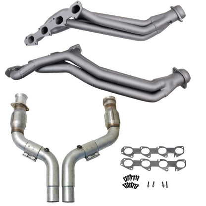 BBK 05-24 Dodge 6.1L/6.2L/6.4L Hemi 1-7/8in Headers w/High Flow Catted Mid Pipe (Ti Ceramic) 16483
