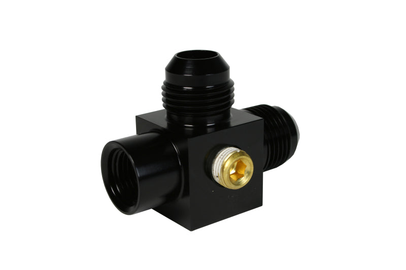 Aeromotive 2x Male AN-08 x ORB-06 Port Tee with Gauge Port