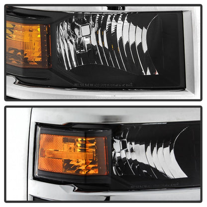 SPYDER xTune 14-15 Chevy Silverado 1500 (New Body) OEM Style Headlights w/Trim - Blk (HD-JH-CS14-CC-BK) 9042447