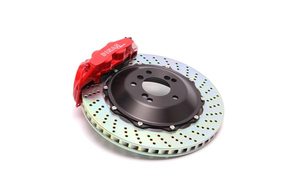 Dinan by Brembo Front Brake Set - 2006-2010 BMW M5/M6 Front - Red Calipers - Drilled - E60/E63/E64