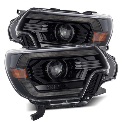 AlphaRex 12-15 Toyota Tacoma LUXX LED Projector Headlights Plank Style Alpha Black w/DRL 880750 *Discontinued