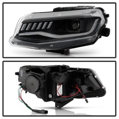 Spyder Chevy Camaro 16-18 HID Model Full LED Headlights Black PRO-YD-CCAM16HIDAP-SEQ-BK 5087355