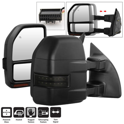 SPYDER xTune 08-15 Ford F-250 SD Heated Adj LED Signal Power Mirror - Smk (MIR-FDSD08S-G4-PW-RSM-SET) 9943126