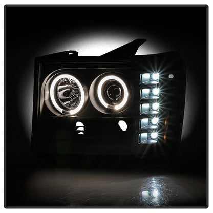 Spyder GMC Sierra 1500/GMC Sierra Denali 08-13 Projector LED Halo- LED All Blk PRO-YD-GS07-HL-BKV2 5086020