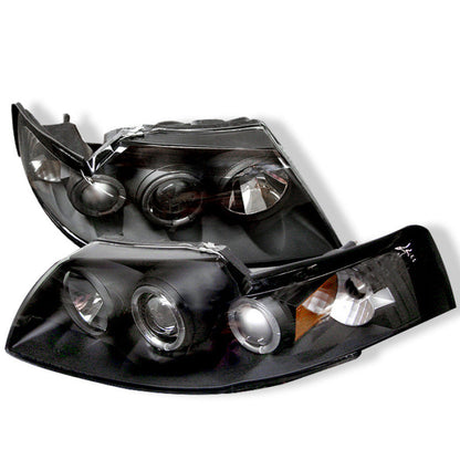 Spyder Ford Mustang 99-04 Projector Headlights LED Halo Black High H1 Low H1 PRO-YD-FM99-1PC-AM-BK 5010445