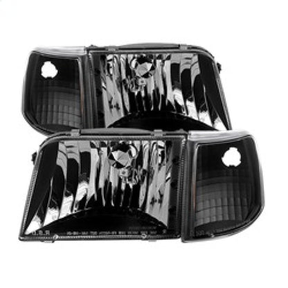 SPYDER Xtune Ford Ranger 93-97 Crystal Headlights w/ Corner Lights 4pcs Sets Black HD-JH-FR93-SET-BK 9029363