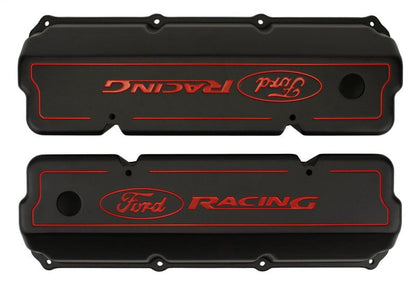 Ford 351C Aluminum Valve Cover Set - Black Finish FRDM6582-Z351B