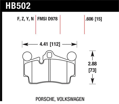 Hawk Porsche / Volkswagen Performance Ceramic Street Rear Brake Pads