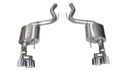 CORSA Performance Corsa 18-19 Ford Mustang 5.0L 3in Touring Axle-Back Dual Rear Exit 4in Polished Pro-Series Tips 21041