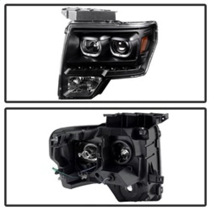SPYDER Xtune Ford F150 09-14 Projector Headlights Halogen Model Only LED Halo Black PRO-JH-FF15009-CFB-BK 9032226