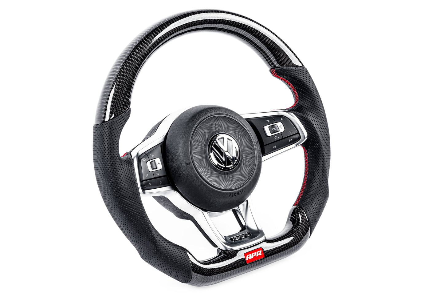 APR Steering Wheel - Carbon Fiber & Perforated Leather
MK7 GTI/GLI Red (For use without Paddles)