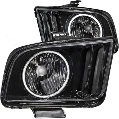 Anzo 2005-2009 Ford Mustang Crystal Headlights w/ Halo Black (CCFL)
