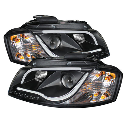 Spyder Audi A3 06-08 Projector Headlights Halogen Model- Light Tube DRL Blk PRO-YD-AA306-LTDRL-BK 5071934