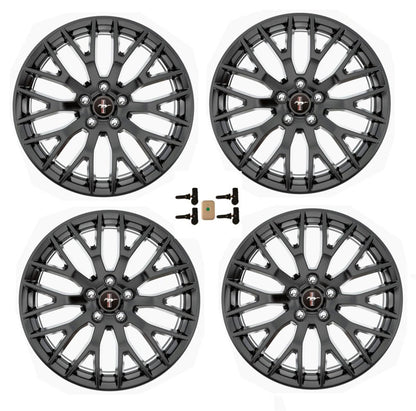 Ford Racing 15-16 Mustang GT 19X9 and 19X9.5 Wheel Set with TPMS Kit - Matte Black M-1007K-M19XB