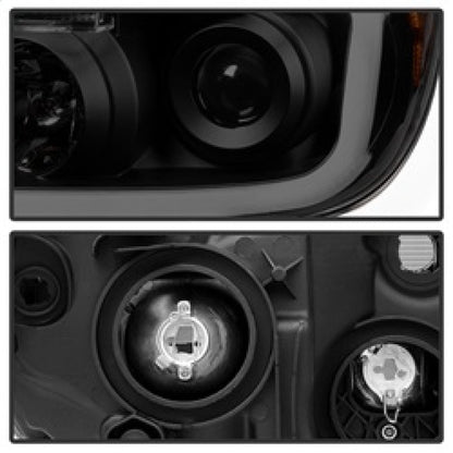 SPYDER Xtune Toyota Tundra 07-13 LED Light Bar Projector Headlights Black Smoked PRO-JH-TTU07-LED-BSM 9030413