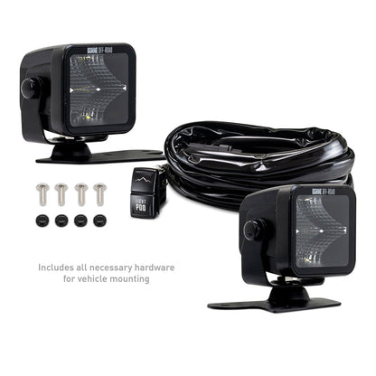 Borne Off-Road 21+ Bronco Light Pods 2pc Ditch 3x3 Flood BNLT-BR-21-DT2F