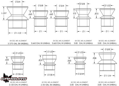 Camburg 1in. x 1/2in. Tall Hi-misalignment Spacers (pair) CAM-040067