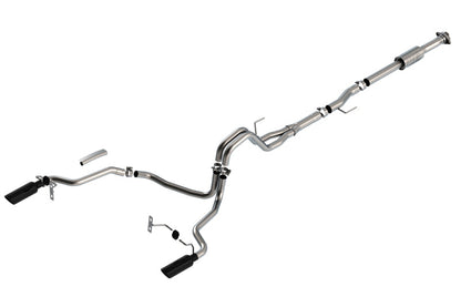 Borla F-150 2021 2.7L/3.5L 4dr CC SB EC STB Lari/King R/Plinum/LTD 3/2.25 SRE CB AK BLK CHR Tips 140864BC
