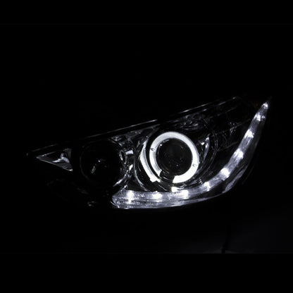 Anzo 2012-2013 Hyundai Accent Projector Headlights w/ Halo Black (CCFL)