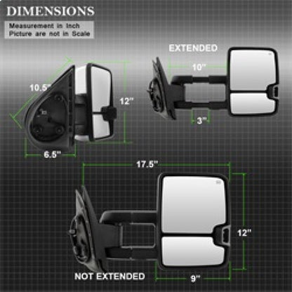 SPYDER xTune Chevy Silverado 07-13 Heated Amber LED Signal Mirrors Chrome MIR-CSIL07S-G3C-PWH-AM-SET 9936760