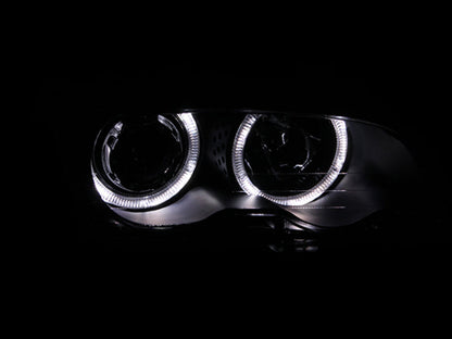 Anzo 1999-2001 BMW 3 Series E46 Projector Headlights w/ Halo Black