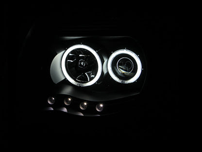 Anzo 2005-2011 Toyota Tacoma Projector Headlights w/ Halo Black