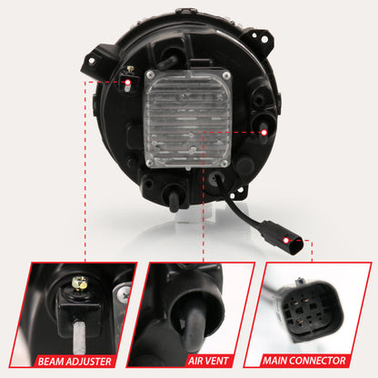 ANZO 2018-2019 Jeep Wrangler Full Led ProjectoráH.L Black 111466