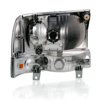 ANZO 2000-2004 Ford Excursion Crystal Headlight w/ Corner Light Black Amber (w/o Bulb) 111457