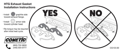 Cometic Gasket Cometic Oldsmobile 400/425/455 .094in HTG Exhaust Gasket Set - 1.920in x 1.550in Rectangular Ports C15330HTG