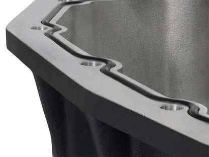 AFE Pro Series Engine Oil Pan Black w/Machined Fins; 11-16 Ford Powerstroke V8-6.7L (td)