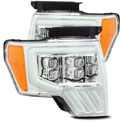 AlphaRex 09-14 Ford F-150 NOVA LED Projector Headlights Plank Style Chrome w/Activ Light/Seq Signal 880191 *Discontinued