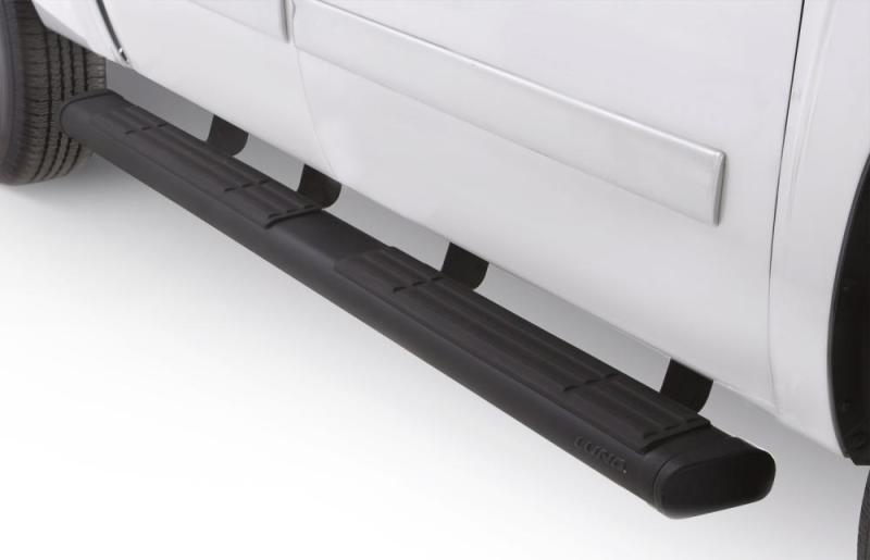 Lund 07-18 Chevy Silverado 2500/3500 Ext. Cab 6in. Oval Straight Black Nerf Bars - Black