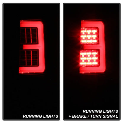 Spyder 07-10 Jeep Grand Cherokee Light Bar LED Tail Lights - Black ALT-YD-JGC07V2-LB-BK 5086655