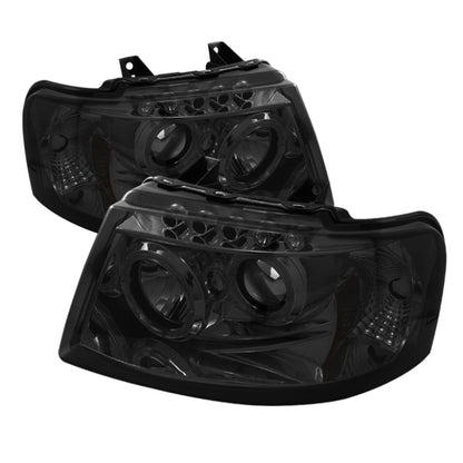 Spyder Ford Expedition 03-06 Projector Headlights LED Halo LED Smke (Not Included) PRO-YD-FE03-HL-SM 5033918