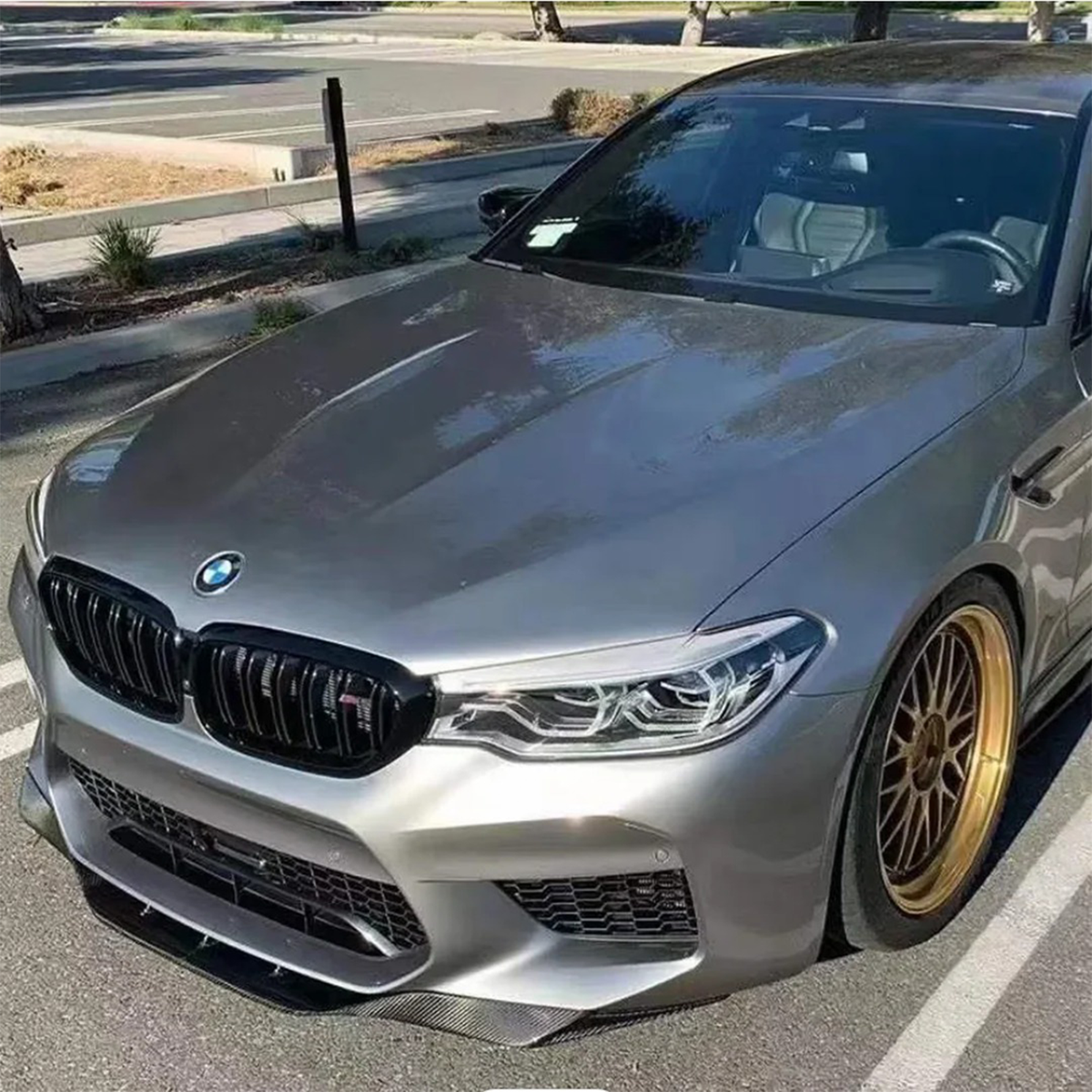 Aggressive M Style Carbon Fiber Front Lip for BMW F90 M5