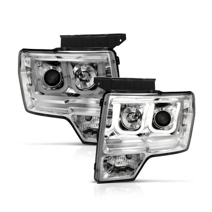 Anzo 2009-2014 Ford F-150 Projector Headlights w/ U-Bar Chrome