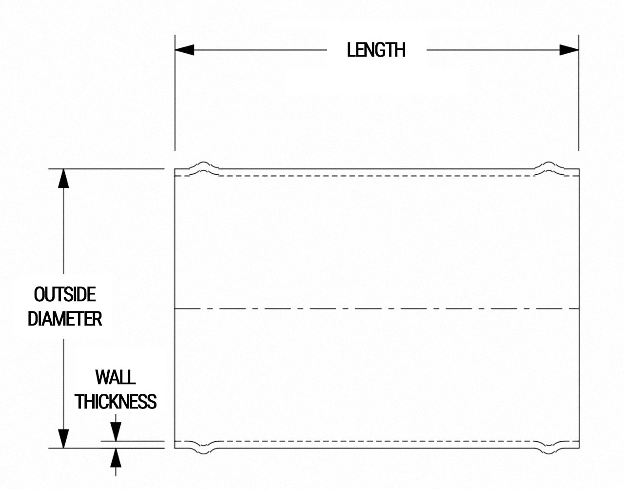 HPS Performance Products HPS 3-1/4" (83mm) OD 6061 Aluminum Joiner Tube Piping with Bead Roll