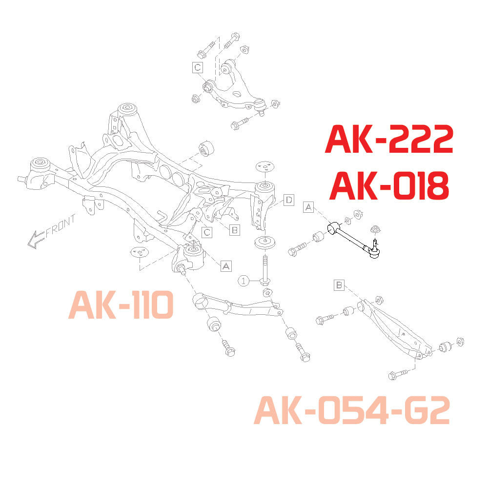 GODSPEED Toyota GR86 (ZN8) 2021-24 Gen2 Adjustable Rear Toe Arms With Spherical Bearings