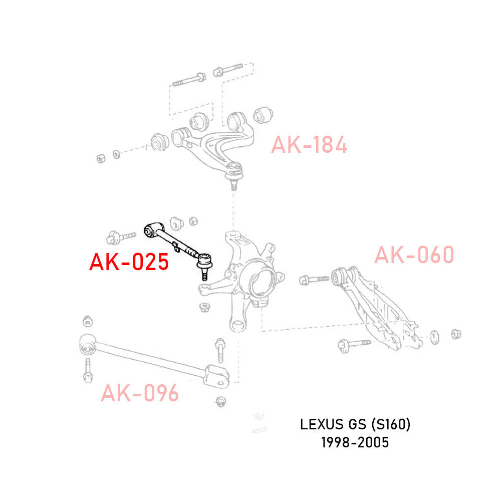 GODSPEED Lexus GS (S160) 1998-05 Adjustable Rear Toe Arms With Ball Joints
