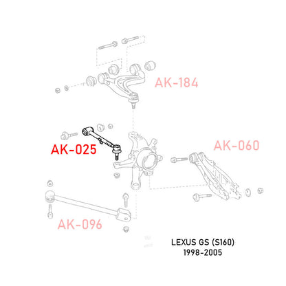 GODSPEED Lexus GS (S160) 1998-05 Adjustable Rear Toe Arms With Ball Joints