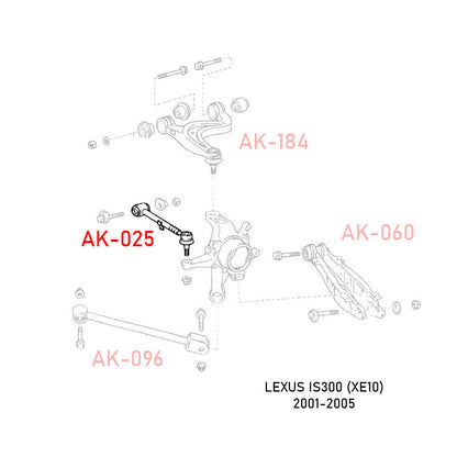 Godspeed Lexus IS300 (XE10) 2001-05 Adjustable Rear Toe Arms With Ball Joints