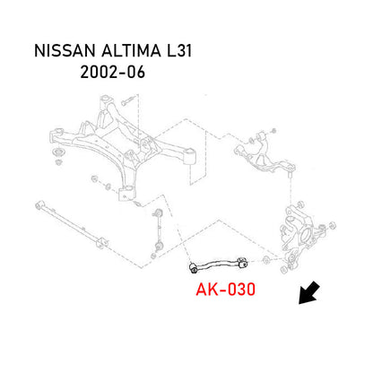 GODSPEED Nissan Altima (L31) 2002-06 Adjustable Toe Rear Trailing Arms