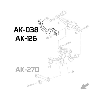 GODSPEED Audi A3 / A3 Quattro (8P) 2006-13 Adjustable Rear Camber Arms With Spherical Bearings