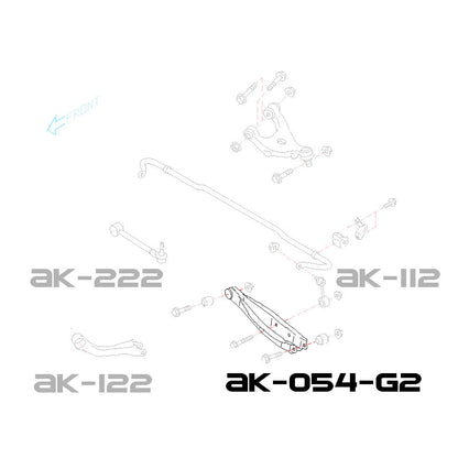 Subaru Impreza (GE/GH/GR/GV/GP/GJ/GK/GT) 2008-22 Gen2 Adjustable Rear Lower Control Arms With Spherical Bearings
