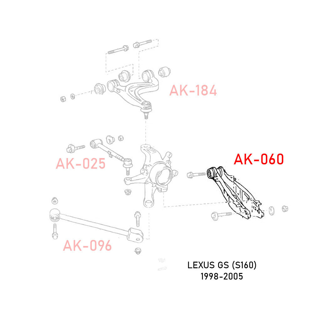 GODSPEED Lexus GS (S160) 1998-05 Adjustable Rear Lower Control Arms