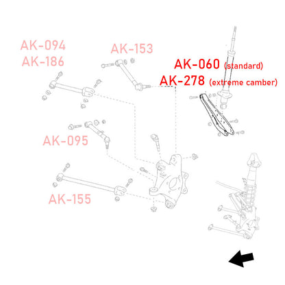 GODSPEED Lexus GS (S190) 2006-11 Adjustable Rear Lower Control Arms