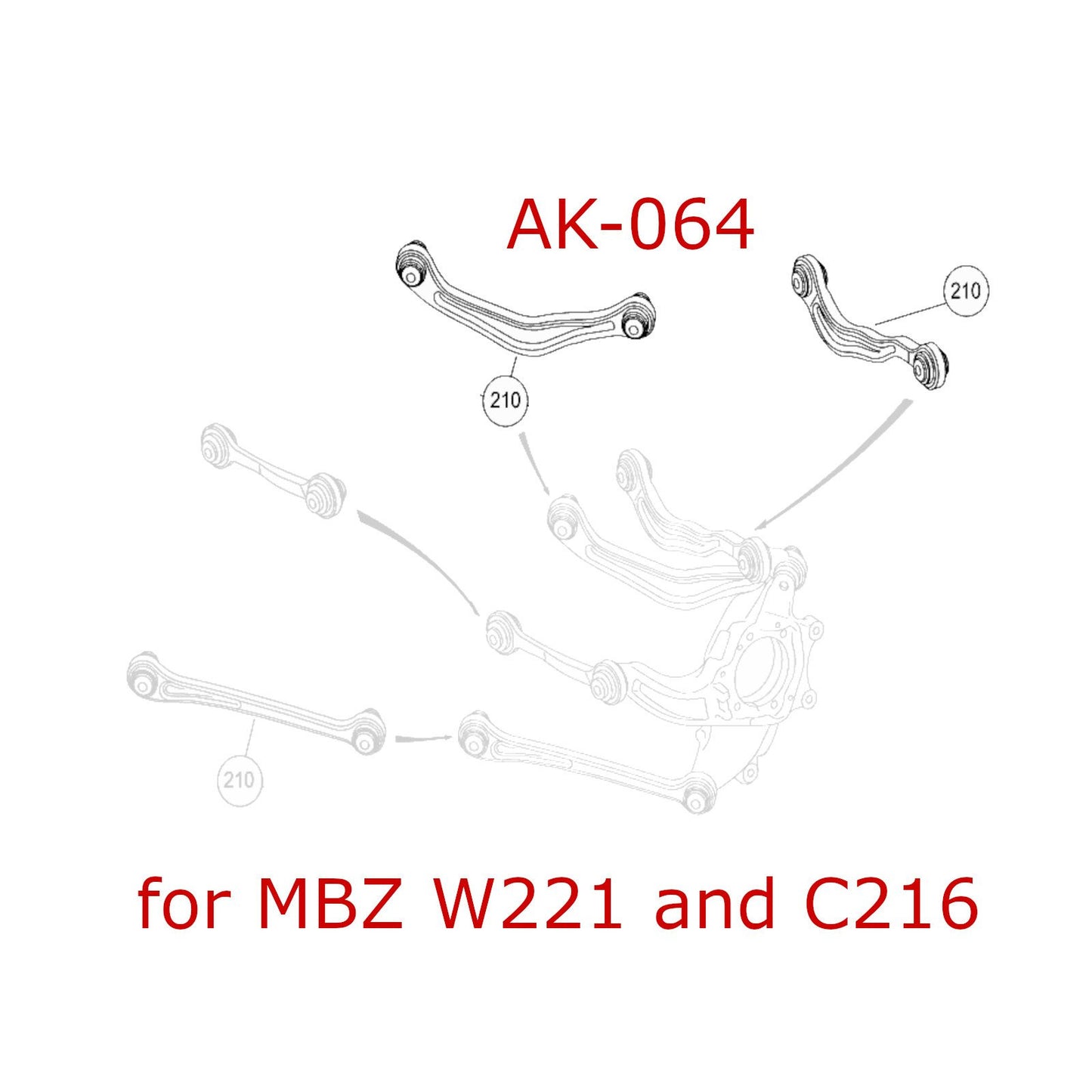 GODSPEED Mercedes-Benz S-Class Coupe (C217) 2015-21 Adjustable Rear Upper Camber Arms w/ Spherical Bearings
