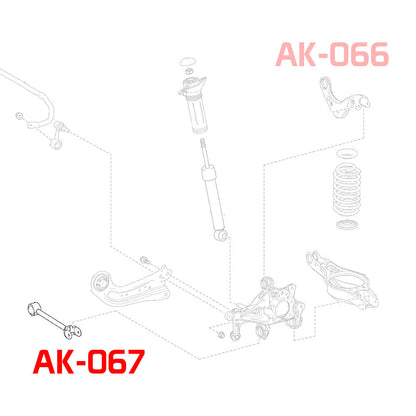 GODSPEED Lexus ES FWD (XZ10) 2019-24 Adjustable Toe Rear Control Arms W/ Spherical Bearings